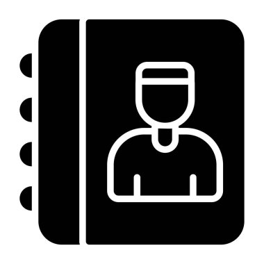 Adres Defteri simgesi, vektör illüstrasyonu basit tasarım