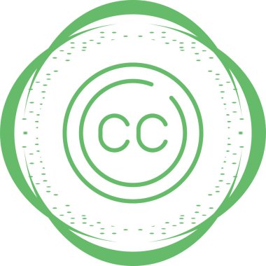 Altyazılar Çember simgesi, vektör illüstrasyonu basit tasarım