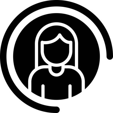 Kadın kullanıcı. Web simgesi basit illüstrasyon