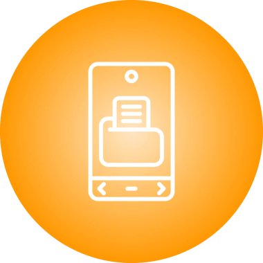 Dosya sembolü çizim tasarımı olan akıllı telefon 