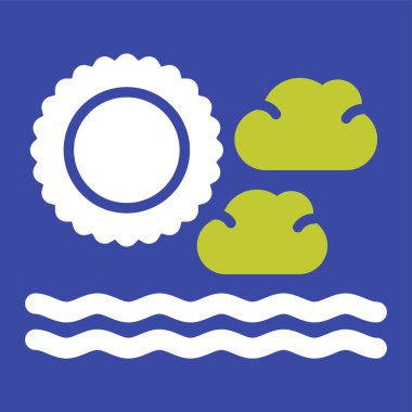 Bulutlu güneş, web simgesi, basit tasarım 