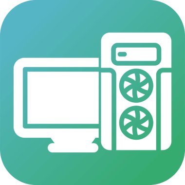 Oyun PC simgesi, vektör illüstrasyonu basit tasarım