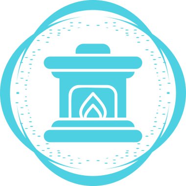  Ateş Yeri simgesi vektör illüstrasyonu