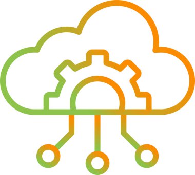 Bulut Yönetimi Simgesi, Vektör İllüstrasyonu 