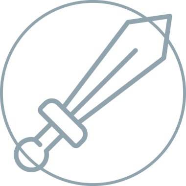 kılıç simgesi, vektör illüstrasyonu basit tasarım