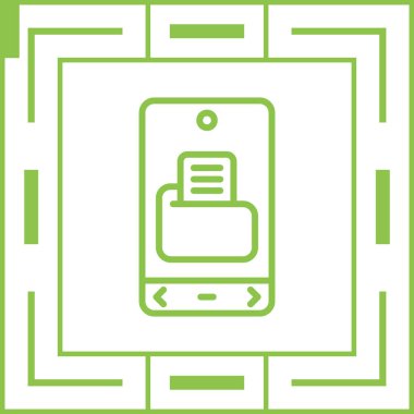 Dosya sembolü çizim tasarımı olan akıllı telefon 