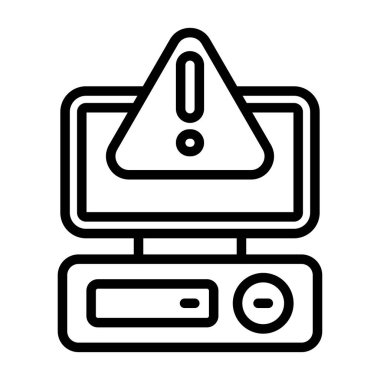 Masaüstü bilgisayar simgesi, vektör illüstrasyonu basit tasarım