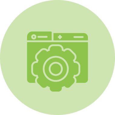 Simge, web düğmesi, basit vektör illüstrasyonu ayarlanıyor