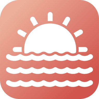  Gün batımı web simge vektör çizim  