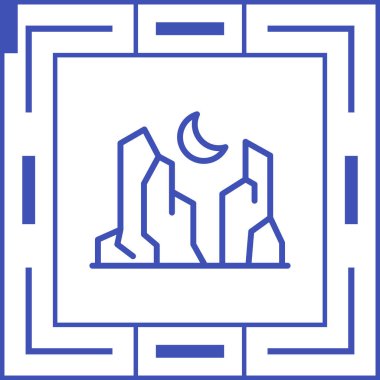 Kanyon vektör simgesi, illüstratopn 