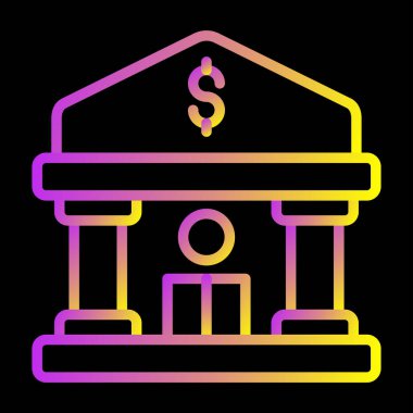 Banka. Web simgesi basit illüstrasyon 