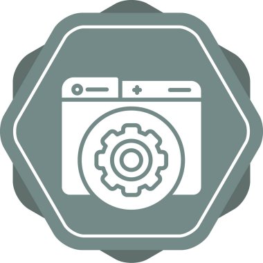 Bakım simgesi, servis aracı simgesi, vektör illüstrasyonu