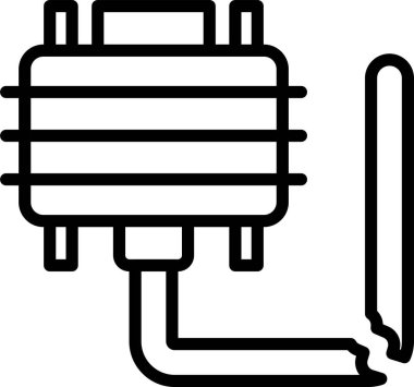 Kırık Kablo ağ simgesi, basit vektör illüstrasyonu