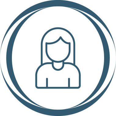 Kadın kullanıcı. Web simgesi basit illüstrasyon