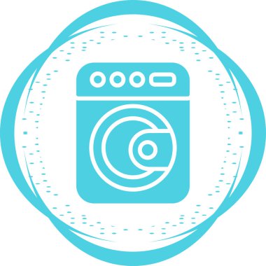 Çamaşır makinesi. Web simgesi basit illüstrasyon