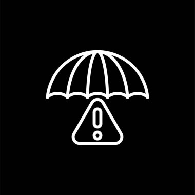 şemsiye ağ simgesi, vektör illüstrasyonu