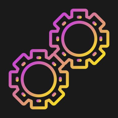 Gears web simgesi, çark sembolü, basit tasarım, vektör illüstrasyonu 