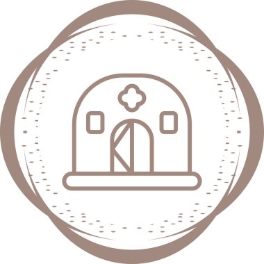 Acil Sığınak hattı simgesi. Mobil konsept ve web tasarımı için doğrusal stil işareti. Koruyucu kalkan çizgili vektör ikonu olan bir ev. Sembol, logo çizimi. Vektör grafikleri