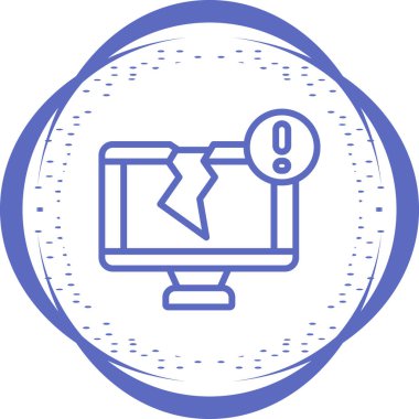 Bozuk Monitör. Web simgesi basit illüstrasyon
