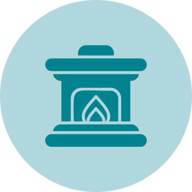  Ateş Yeri simgesi vektör illüstrasyonu