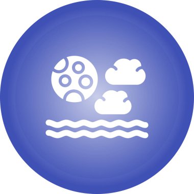 Ay ve bulutların vektör illüstrasyonu web simgesi