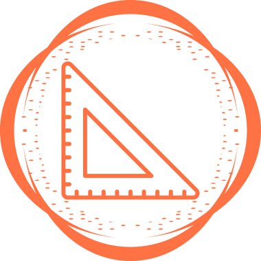 Üçgen cetvel. Web simgesi basit illüstrasyon