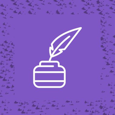 Tüy kalem. Web simgesi basit illüstrasyon