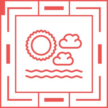 Bulutlu güneş, web simgesi, basit tasarım 