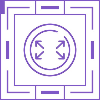 Tam Ekran Çemberi Simgesinin vektör çizimi