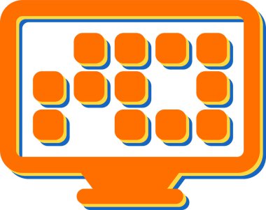 Masaüstü bilgisayar simgesi, vektör illüstrasyonu basit tasarım