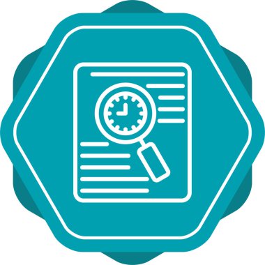 Belge vektör illüstrasyonlu büyütme cam simgesi