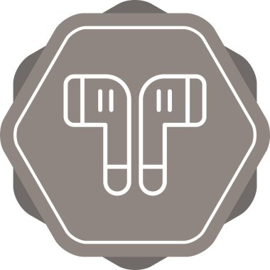 Kablosuz kulaklıklar. Web simgesi basit illüstrasyon