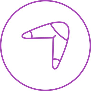 Bumerang simgesi, vektör illüstrasyonu basit tasarım