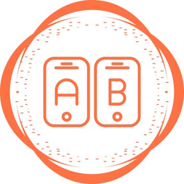 A-B Simge Testi. İş ve Finans. İzole İllüstrasyon. B varyasyonlarını test etmek için iki web sayfası.