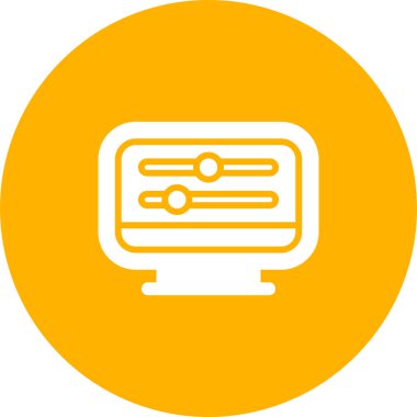 Masaüstü Bilgisayar Web simgesi vektör çizimi