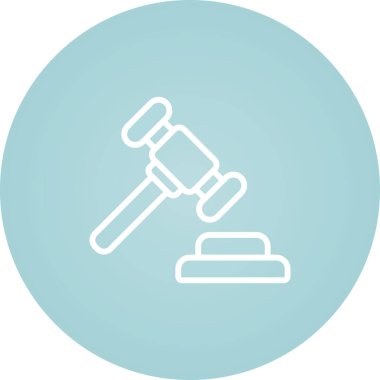 Law gavel simgesi, vektör illüstrasyonu 