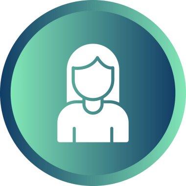 Kadın kullanıcı. Web simgesi basit illüstrasyon