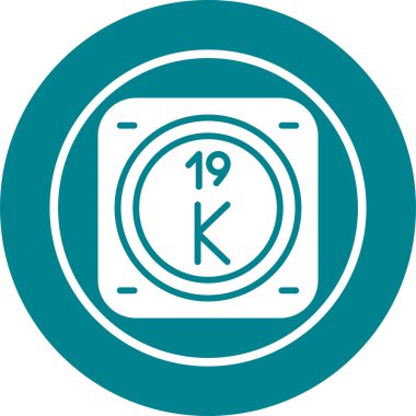 Potasyum kimyasal element. Web simgesi basit illüstrasyon
