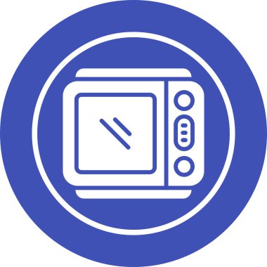 Mikrodalga. Web simgesi basit illüstrasyon