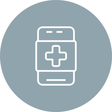 Tıbbi Uygulama Web simgesi, vektör illüstrasyonu