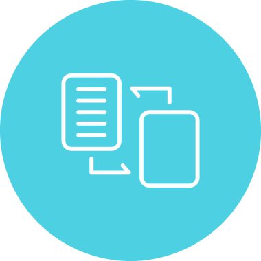 Dosya eşzamanlama simgesi. Veri Göç düğmesi. Veri eşzamanlama işareti 