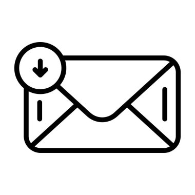 Gelen kutusu web simgesi, basit vektör illüstrasyonu