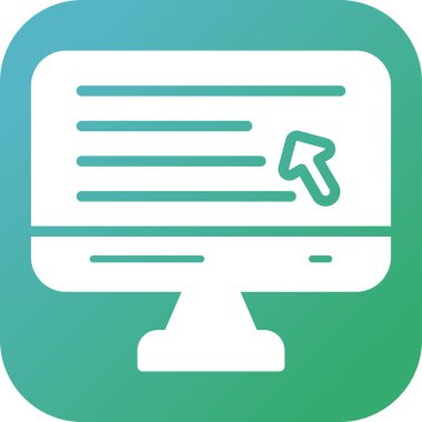 Masaüstü Bilgisayar Web simgesi vektör çizimi