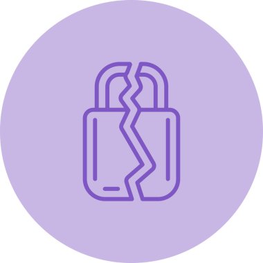 Kırık asma kilit. Web simgesi basit illüstrasyon 