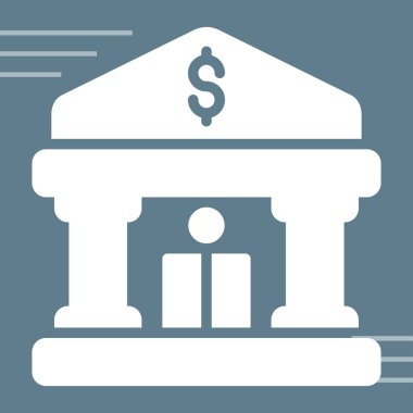 Banka. Web simgesi basit illüstrasyon 