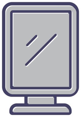 Masaüstü bilgisayar simgesi, vektör illüstrasyonu basit tasarım