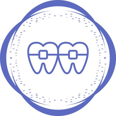 Ortodontik parantez simgesinin web illüstrasyonu