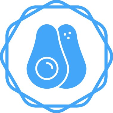 Avokado simgesinin vektör illüstrasyonu 