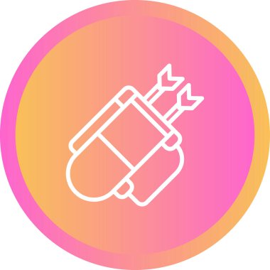 Oklarla dolu bir ok kılıfının basit simgesi, vektör illüstrasyonu