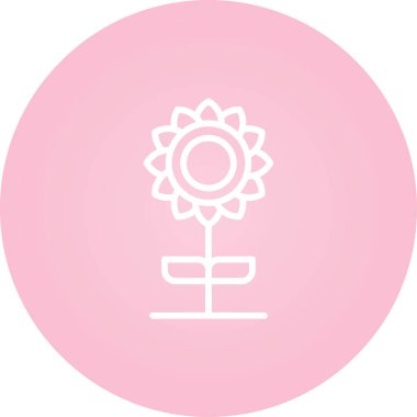 Ayçiçeği. Web simgesi basit tasarım